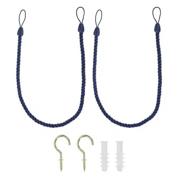 2pcs Curtain Tiebacks Ropes, Decorative Tie Backs with Hooks & Bolts | Bed Bath & Beyond
