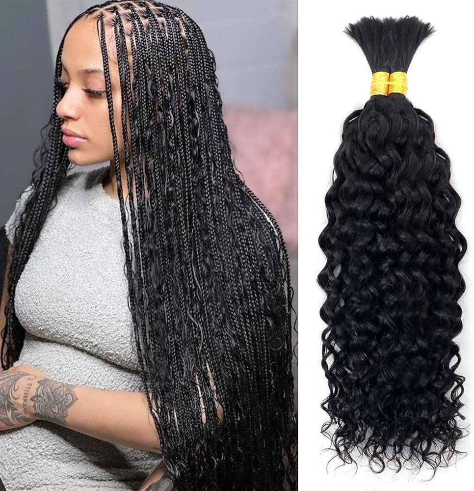 Forevermore Water Wave Bulk Human Hair No Weft boho Knotless Braids Human Hair 16Inch Remy Human ... | Amazon (US)