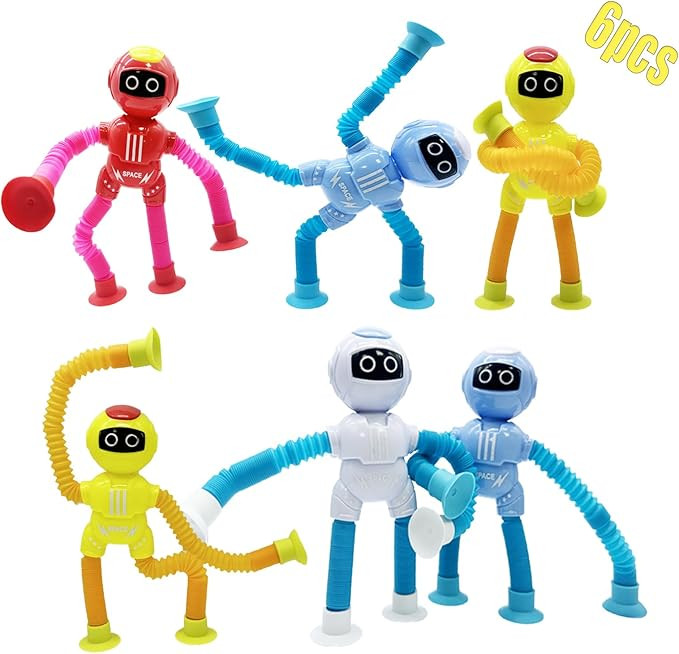 Shape Changing Spaceman Robot Toy, Suction Cup Toys,Telescopic Pop Tubes Fidget Toys,Autism Senso... | Amazon (US)