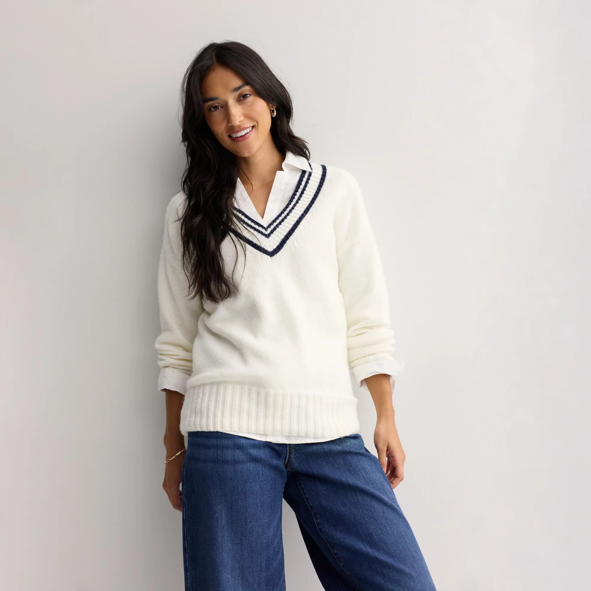 Women's Sonoma Goods For Life® Oversized V-Neck Sweater | Kohl's