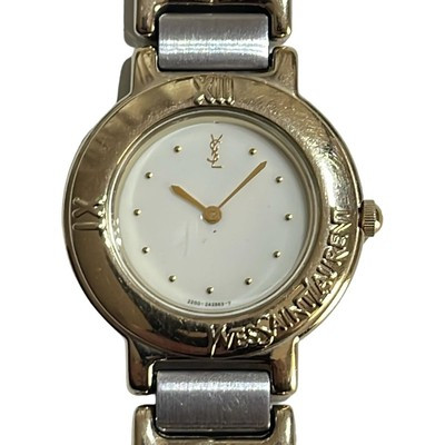 Auth YvesSaintLaurent - 2200-229789Y 490755 Silver Gold Women's Wrist Watch | eBay US