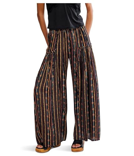 Free People Women's So Charming Wide-Leg Pants, Charcoal Combo-Ditsy | Amazon (US)
