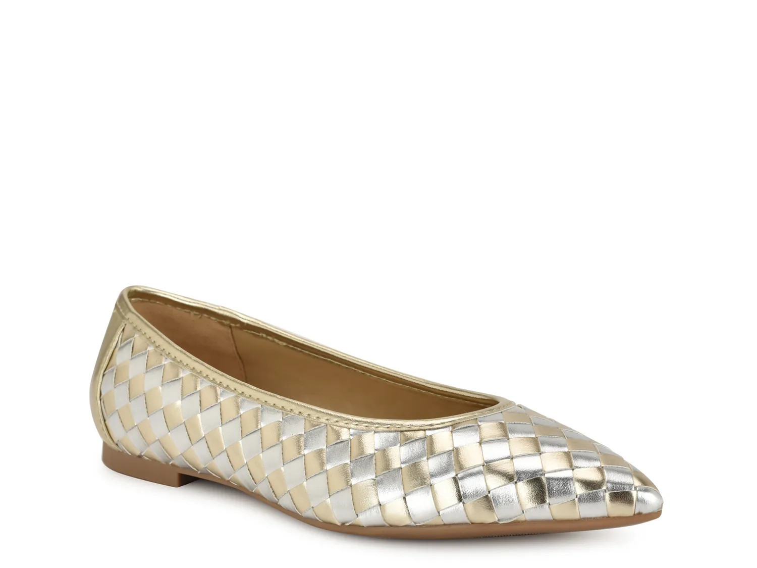 Nine West Largo Flat | Women's | Gold/Silver | Size 7.5 | Flats | DSW