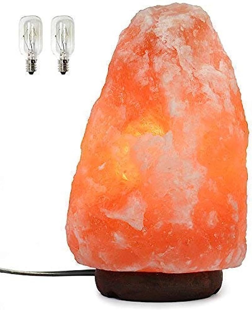 7 Inch Himalayan Salt Lamp with Dimmer Cord - Night Light Natural Crystal Rock Classic Wood Base ... | Amazon (US)