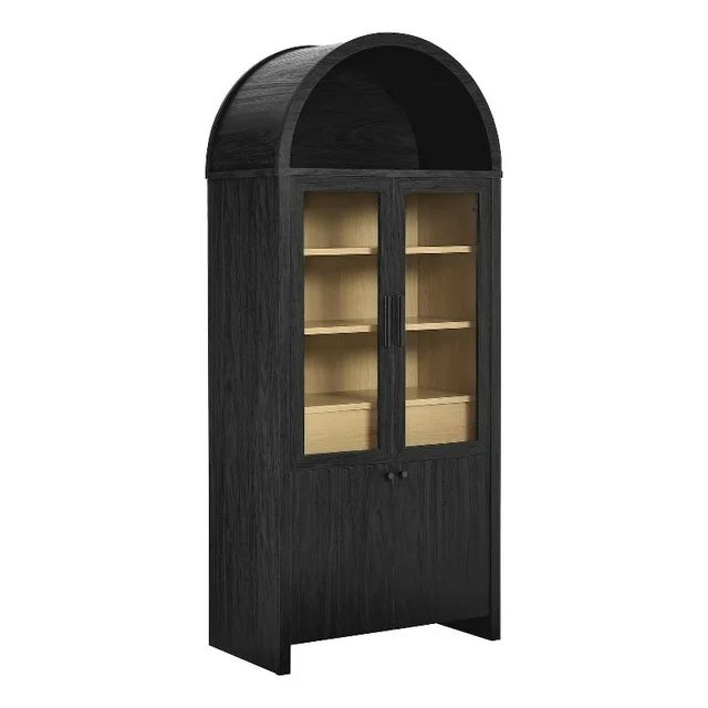 Modway Evie Arched Tall Display Cabinet in Black Oak | Walmart (US)