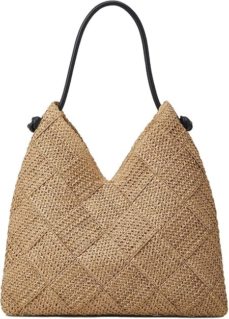 Woven Hobo Bag for Women Straw Beach Tote Handbag Stylish Shoulder Bag Large Capacity Purse for T... | Amazon (US)