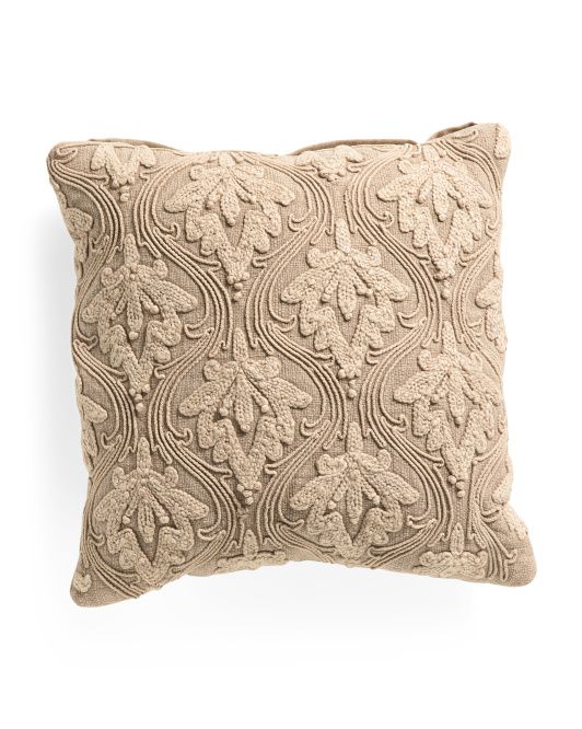20x20 Embroidered Feather Filled Pillow | TJ Maxx