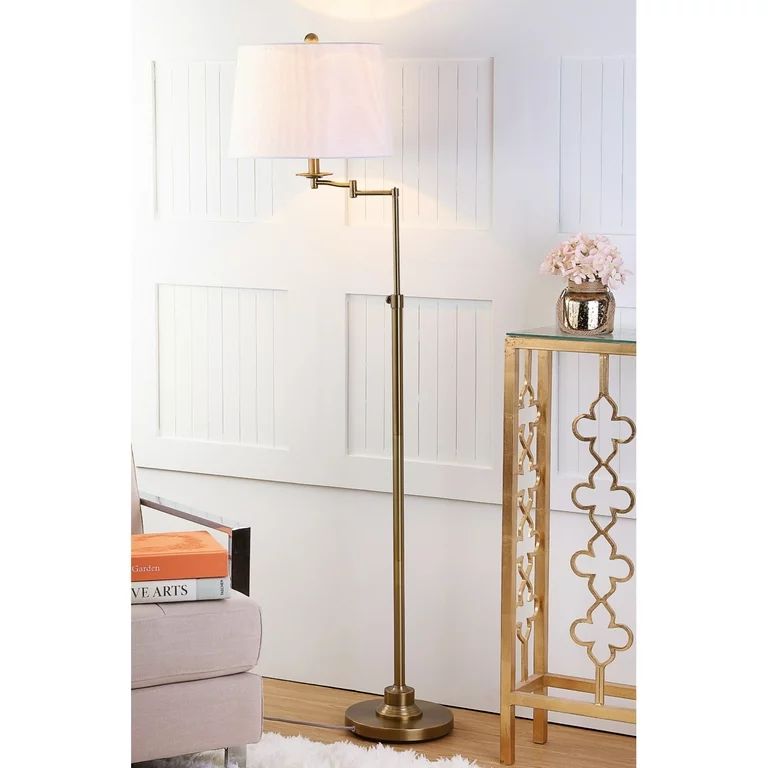 SAFAVIEH Nadia 64.25 in. H Solid Glam Floor Lamp, Gold/Off-White Shade | Walmart (US)