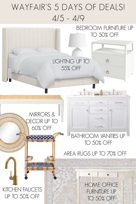 @Wayfair’s 5 Days of Deals is here with up to 70% off home favorites, free shipping, and surprise deals every day! Shop bedroom furniture, lighting, mirrors, bathroom vanities, area rugs, kitchen faucets, home office furniture, and more (including these favorite finds!) #wayfairpartner #Wayfair #sale

#LTKhome #LTKsalealert