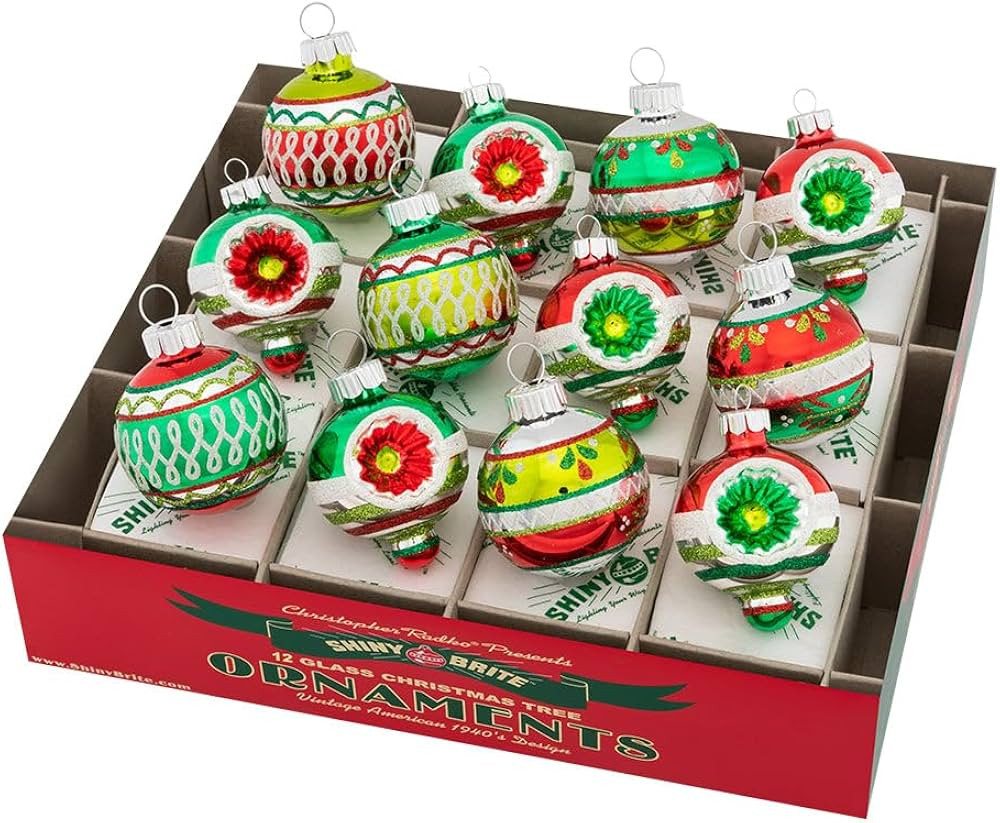 Christopher Radko Holiday 1.75" Rounds & Shapes Set of 12 | Amazon (US)