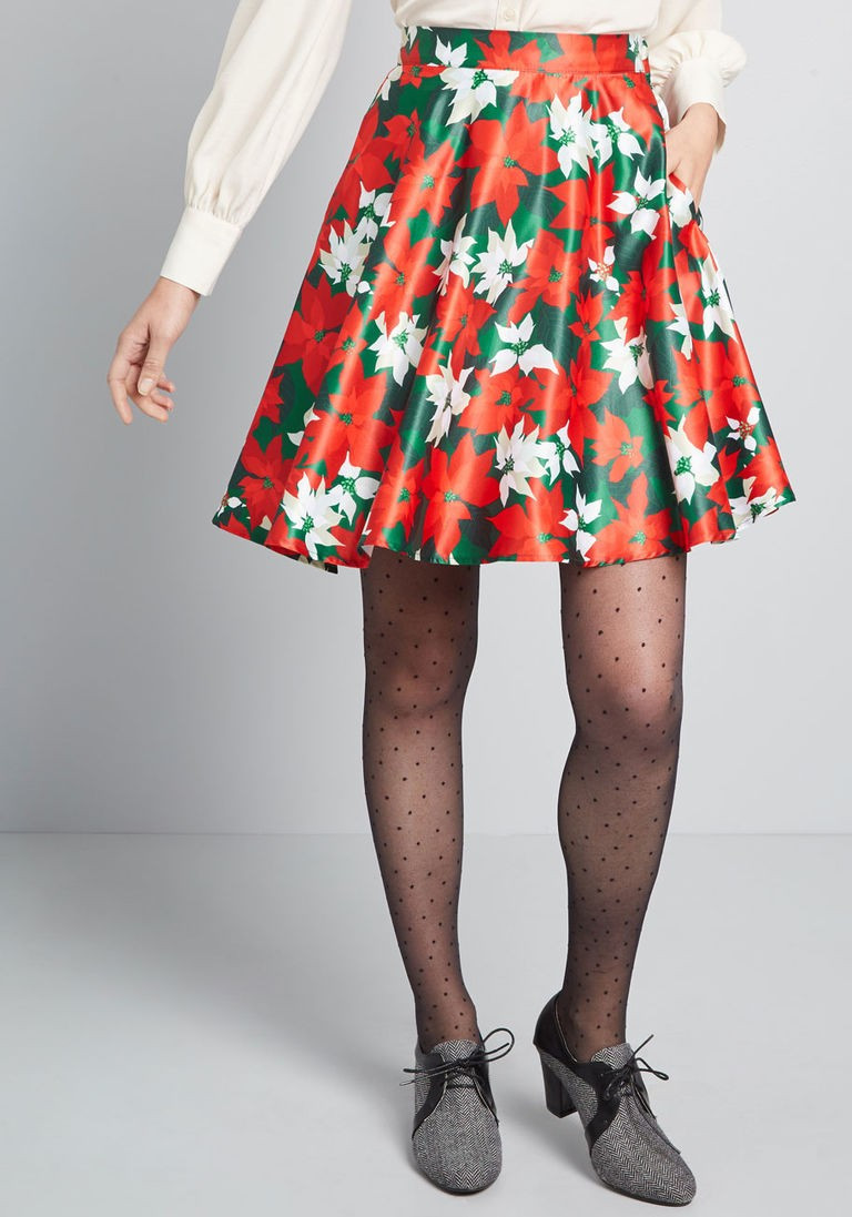 In Your Midst Floral Skirt in 1X - Full Skirt Midi by ModCloth | Modcloth