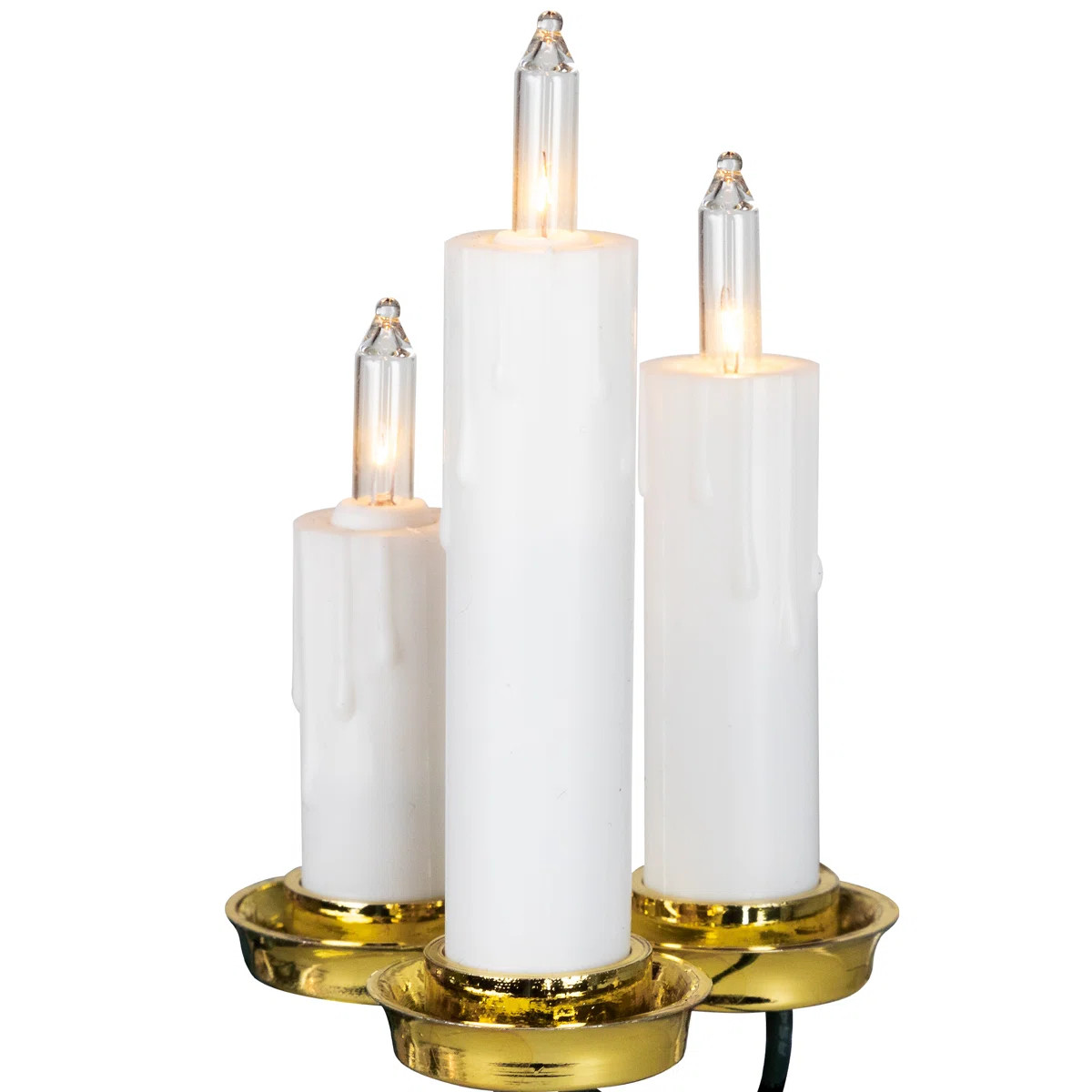 7ct Dripping Clip On Candle Cluster Christmas Lights 6.5' Green Wire | Wayfair North America