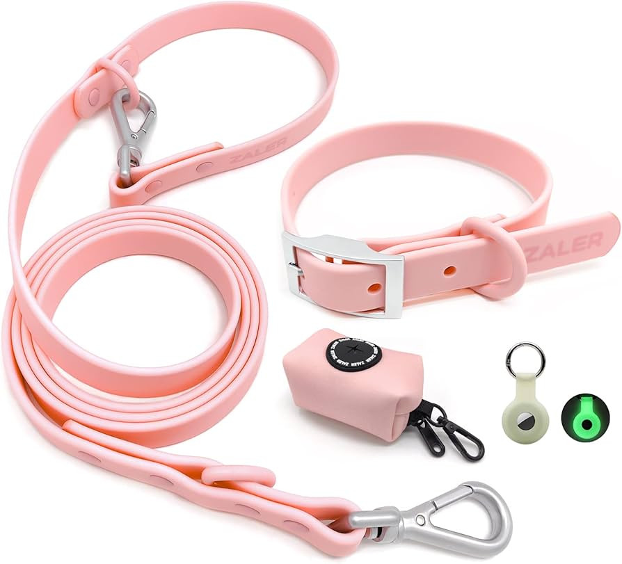 Dog Collar and Leash Set, Waterproof Adjustable Stinkproof Pet Collars Leashes for Large, Medium ... | Amazon (US)