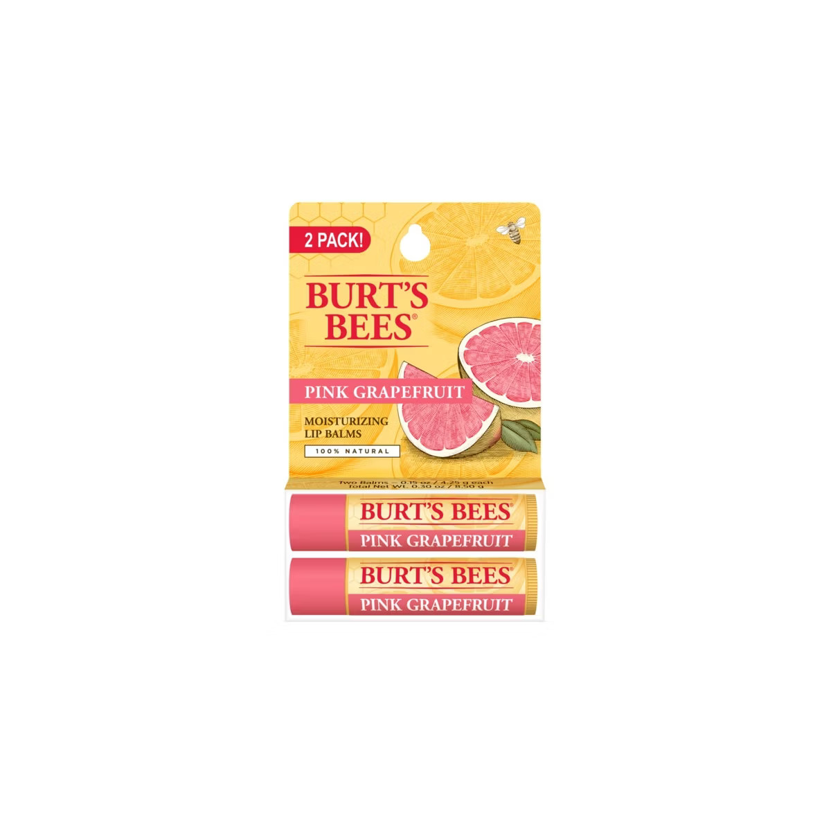 Burt's Bees Moisturizing Lip Balms 2 Pack - Pink Grapefruit 2 Pack(S) | Target