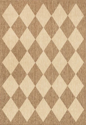 Brown Adelaide Harlequin Indoor/Outdoor 4' x 6' rug | Rugs USA