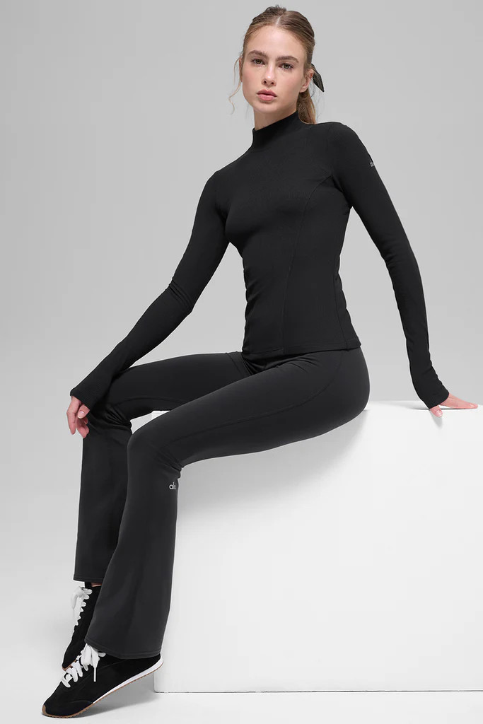 Ribbed Mesmerize Mock Neck Long Sleeve | Alo Yoga (US)