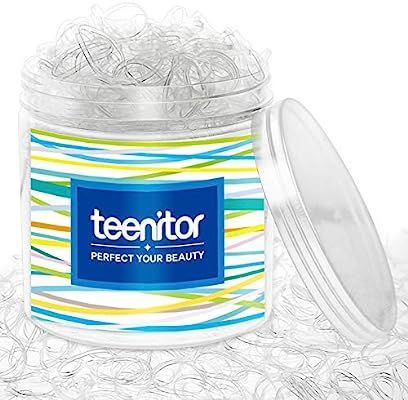 Clear Elastic Hair Bands, Teenitor 2000pcs Mini Hair Rubber Bands with a Box, Soft Hair Elastics ... | Amazon (US)