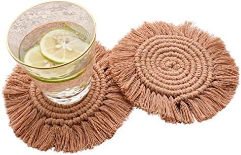 Coasters for Drinks Macrame Coasters for Wooden Table House Warming Presents for New Home Boho De... | Amazon (US)