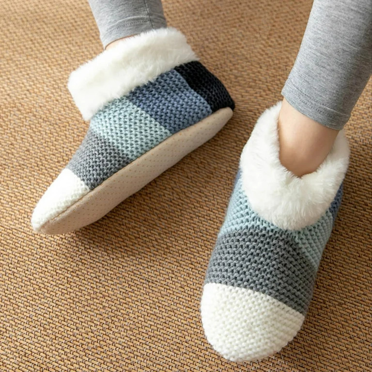 Christmas Fall Long Sleeve Snow Fuzzy Stocking Stuffers for Women Blue Winter Socks Cozy Fleece L... | Walmart (US)