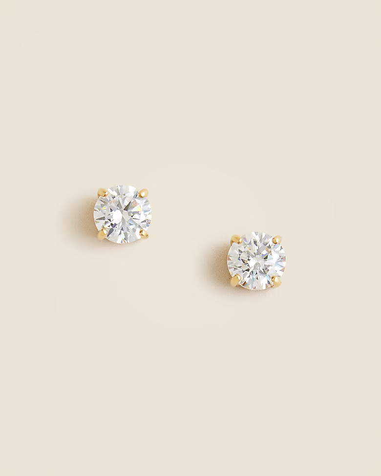 Gold vermeil cubic zirconia stud earrings | J. Crew US