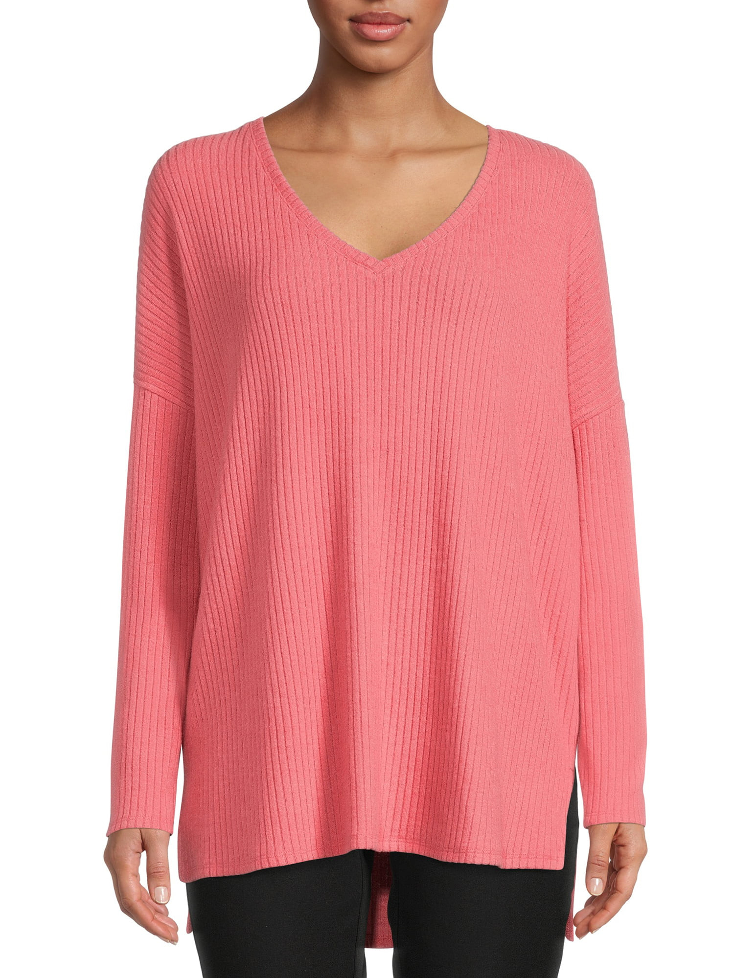 Time and Tru Women's Ribbed Tunic Top - Walmart.com | Walmart (US)