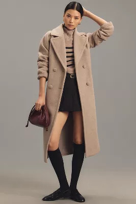 Bernardo Double-Breasted Melton Coat | Anthropologie (US)