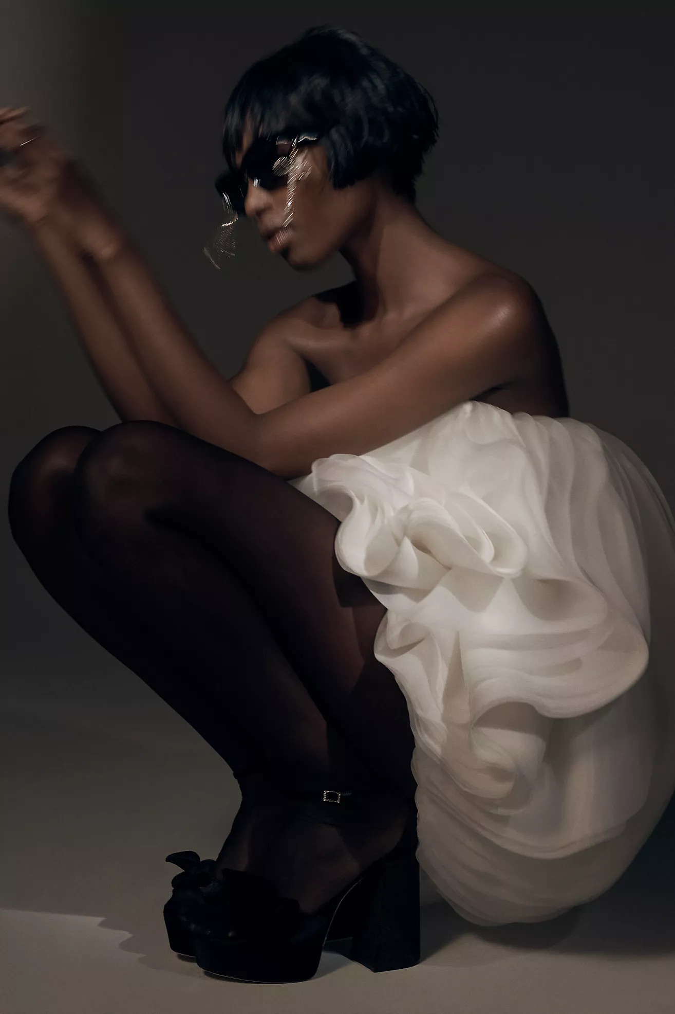 Acler Otley Strapless Organza Petals Mini Dress | Anthropologie (US)