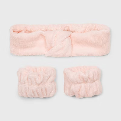 Towel Fabric Headband and Hand Wrap Set 3pc - A New Day™ Pink | Target