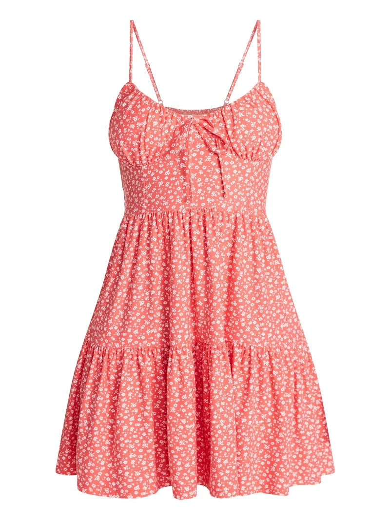 No Boundaries Tiered Mini Dress, Women's & Women's Plus XXS-4X | Walmart (US)