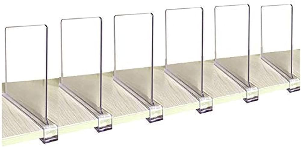 CY craft Acrylic Shelf Divider, Wood Shelf Dividers,Clear Closet Shelf Separators Clothing Organi... | Amazon (US)