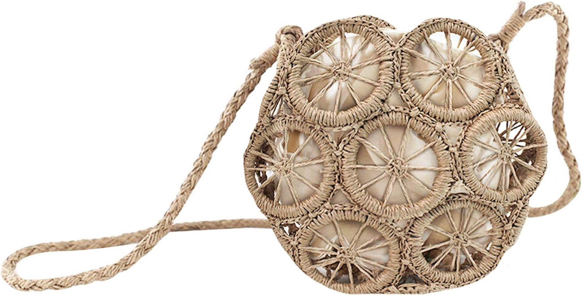 Van Caro Women's Cotton Crochet Tassel Shoulder Purse Bohemian Messenger Bag | Amazon (US)