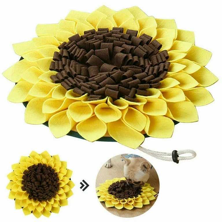 Upgraded Sunflower Snuffle Mat, 15" Pet Cat Dog Feeding Mat Puzzle Toys, Durable Interactive Feed... | Walmart (US)