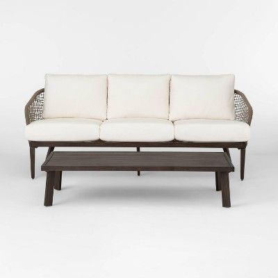 Risley Oversized Rope Patio Sofa and Coffee Table Set - Linen - Project 62™ | Target