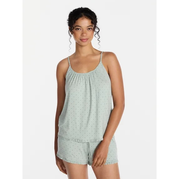 Joyspun Women’s Modal-Blend Ruffle Trim Cami and Shorts Sleepwear Set, 2-Piece, Sizes XS-3X | Walmart (US)