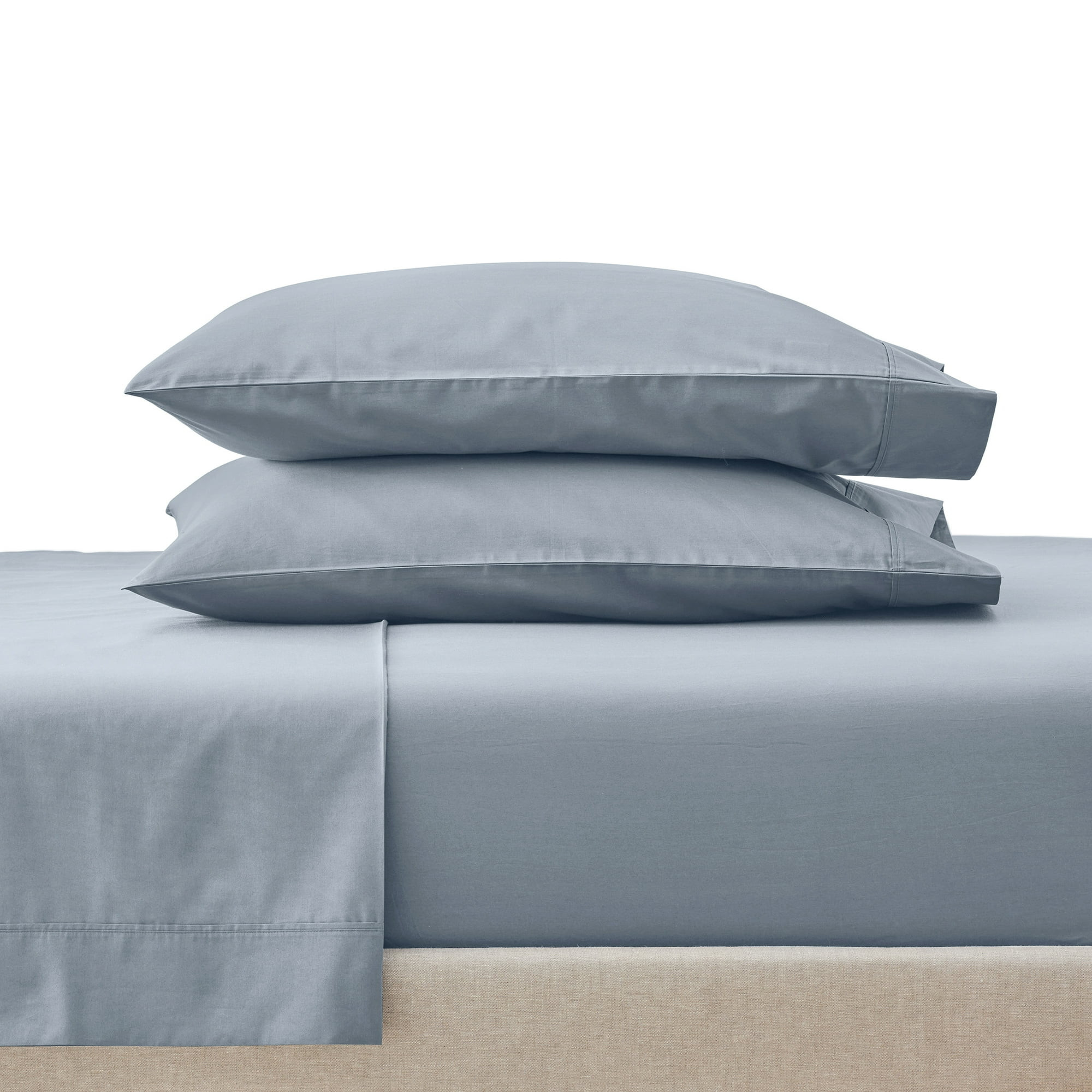Better Homes & Gardens Cool & Crisp 4-Piece 300 Thread Count Soft Silver Cotton Percale Sheet Set... | Walmart (US)