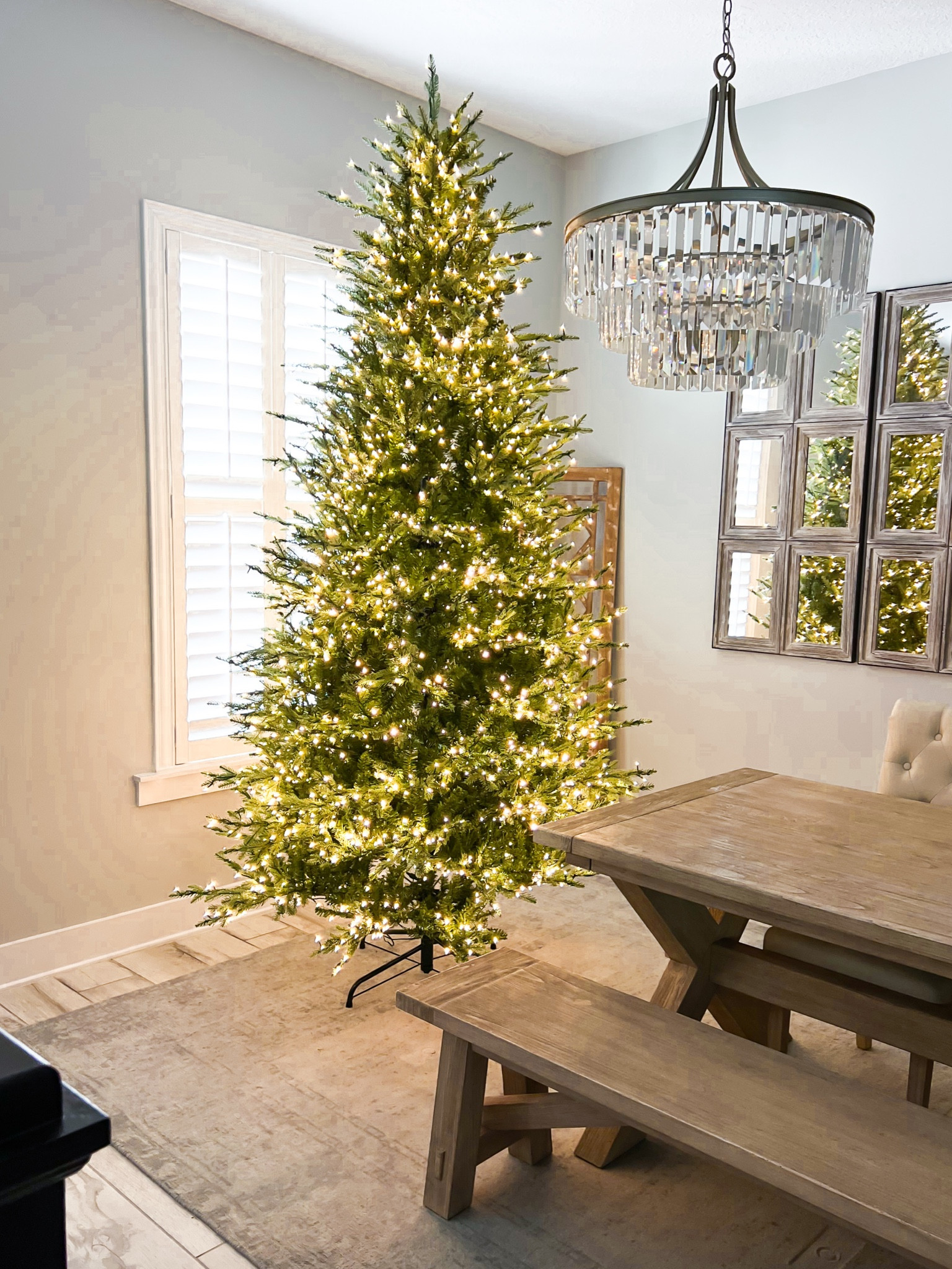 Viral Christmas tree. We went with the 9ft option but it comes in 7.5 ft. and 12 ft. too. Home Depot Christmas tree. Grand Duchess Balsam Fir Artificial Christmas Tree. Dining room table. Pottery Barn dining room table. 

#LTKHoliday #LTKfamily #LTKhome