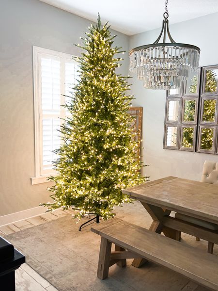 Viral Christmas tree. We went with the 9ft option but it comes in 7.5 ft. and 12 ft. too. Home Depot Christmas tree. Grand Duchess Balsam Fir Artificial Christmas Tree. Dining room table. Pottery Barn dining room table. 

#LTKHoliday #LTKfamily #LTKhome