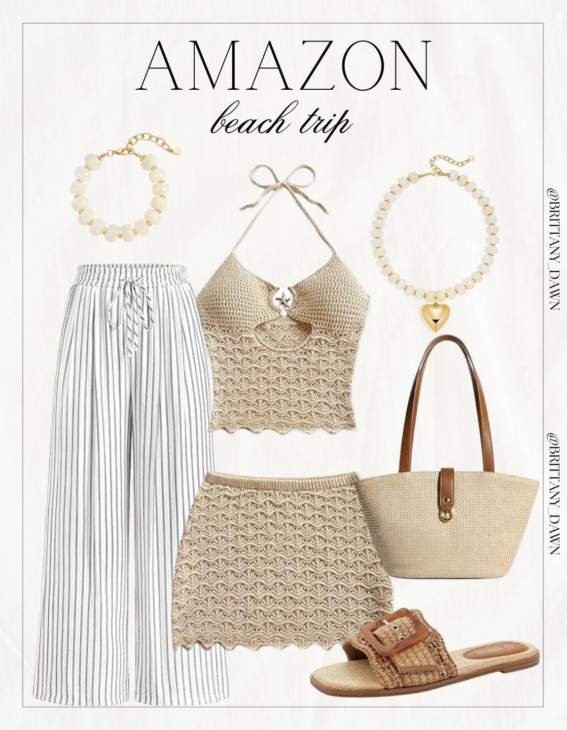 Heading to the coast? This Amazon beach haul is everything!
I’m obsessed with the crochet textures and easy-breezy linen stripes. These neutral tones are so easy to mix and match for a chic seaside look. 🏖️🐚

From the straw tote to the gold heart necklace, it’s all about the details. Grab these affordable vacay finds before your next trip! ☀️🍹

#AmazonFashion #BeachVacation #CrochetStyle #SummerOOTD #TravelEssentials

#LTKTravel #LTKootd #LTKSwim