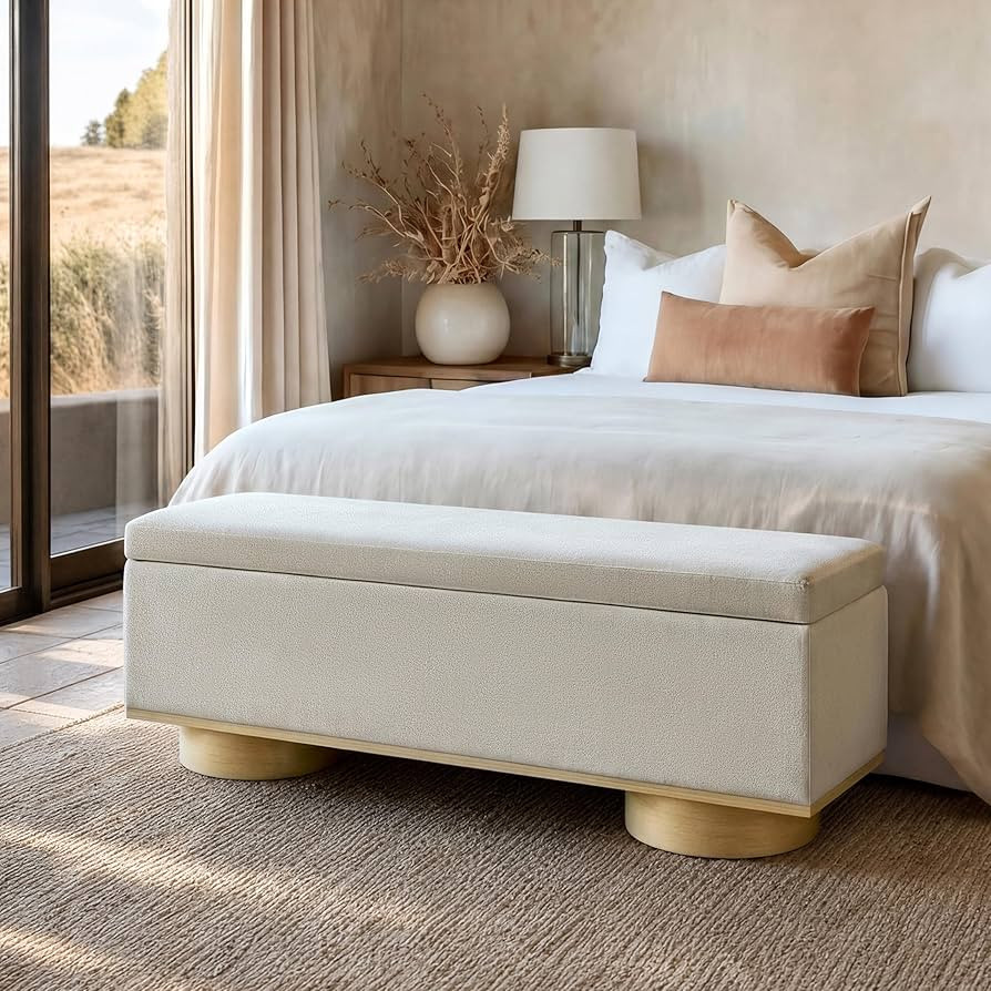 Christopher Knight Home Angie 50" Upholstered Storage Bench for Bedroom, Rectangular Foot Stools ... | Amazon (US)