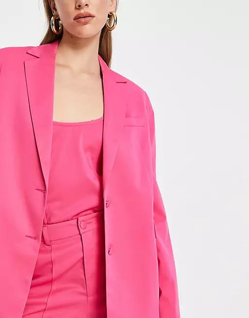 Extro & Vert slouchy blazer in hot pink | ASOS | ASOS (Global)