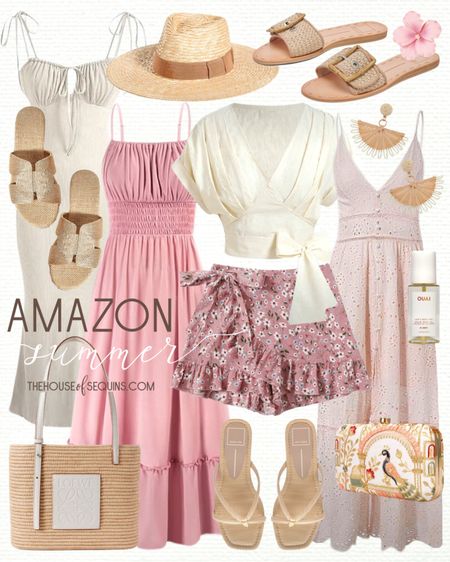 Shop these Amazon summer outfit finds! Vacation Outfit, Resortwear, ruffle skort, summer dress, maxi dress, crop top, eyelet dress, sun hat, straw hat, Dolce Vita raffia sandals, embroidered clutch, Loewe raffia tote basket bag and more! 

Follow my shop @thehouseofsequins on the @shop.LTK app to shop this post and get my exclusive app-only content!

#liketkit #LTKTravel #LTKSeasonal #LTKFindsUnder50
@shop.ltk
https://liketk.it/4HKTL