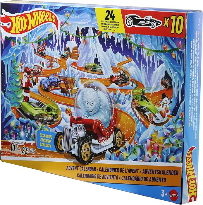Hot Wheels Toy Cars & Playset, 2026 Advent Calendar with 10 Vehicles in 1:64 Scale, 14 Winter-The... | Amazon (US)