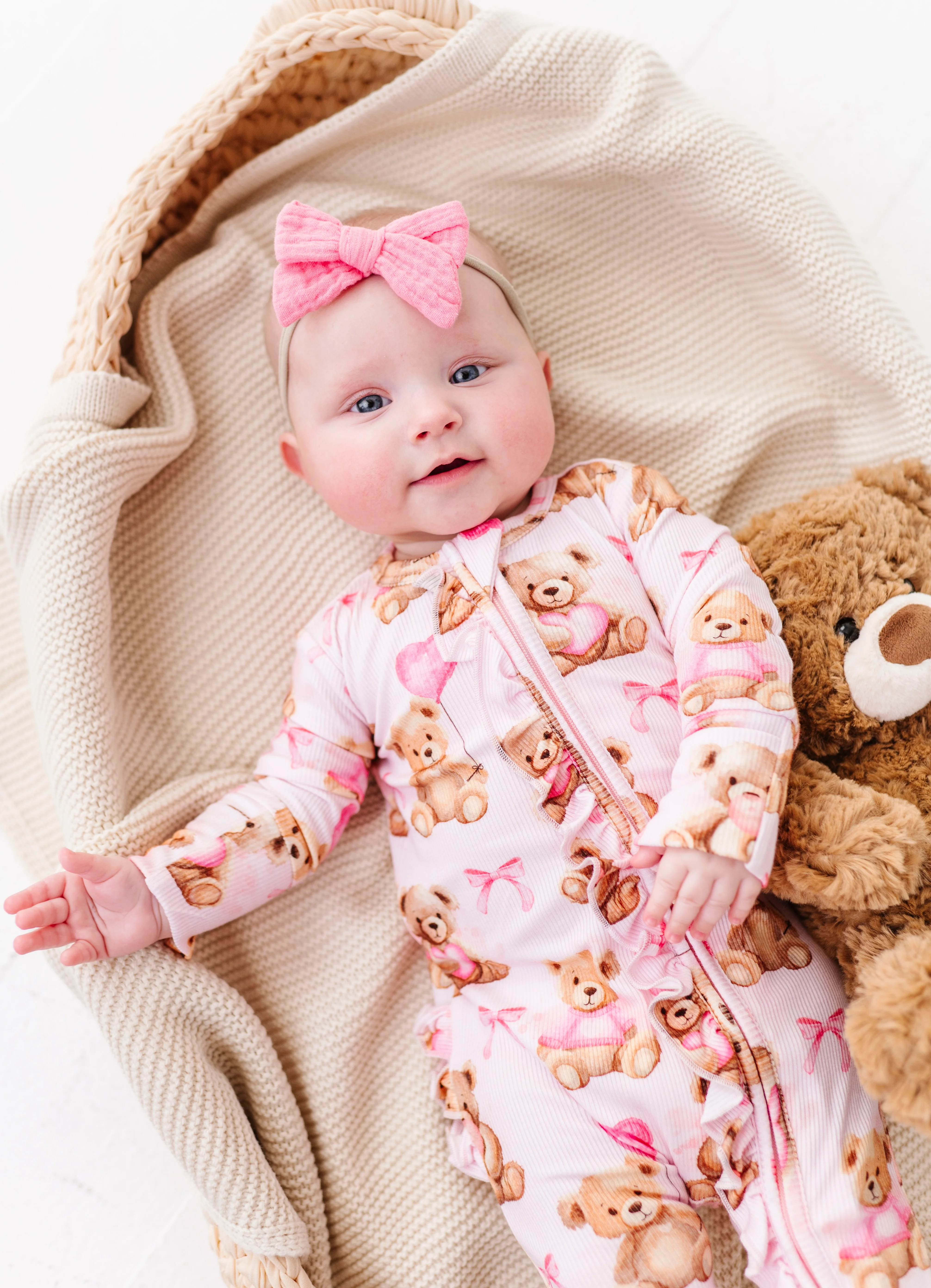 Beary Sweet Ribbed Ruffle Convertible Romper | Birdie Bean