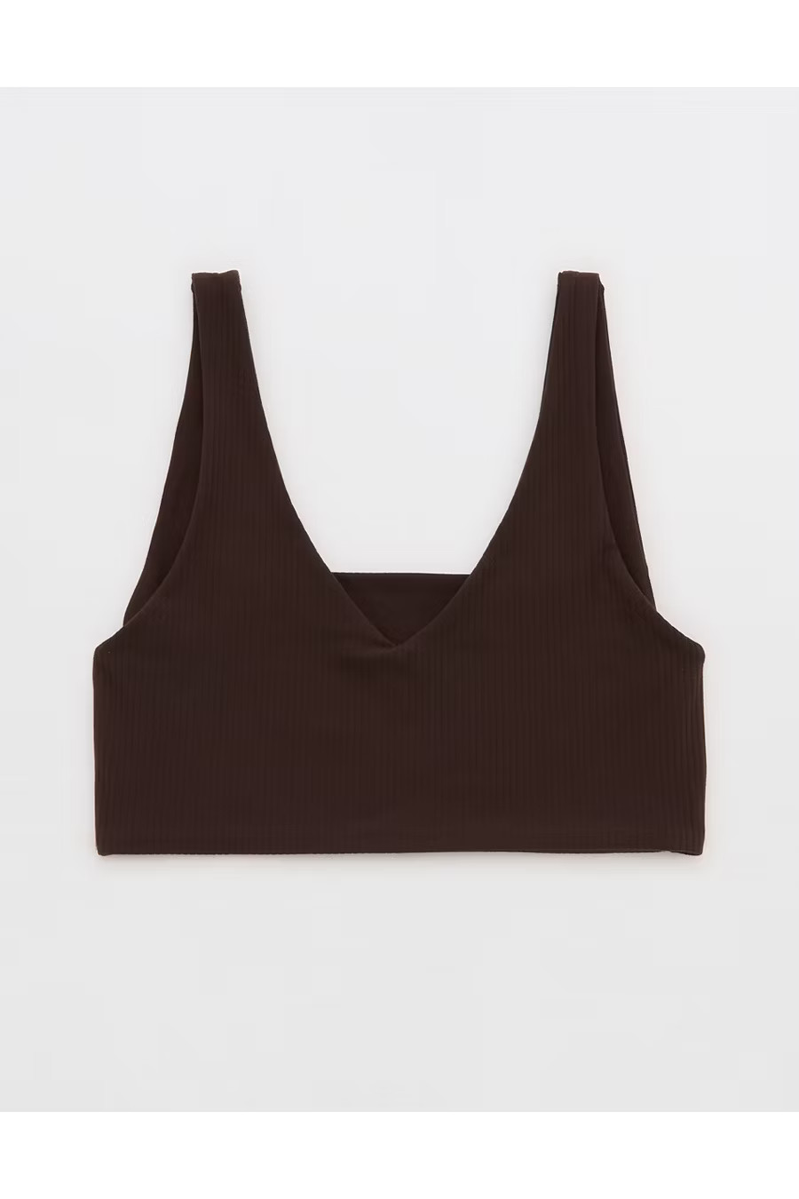 OFFLINE By Aerie Real Me XTRA Rib Switch Up V-Neck Sports Bra Women's Deep Earth XL | American Eagle Outfitters (US & CA)
