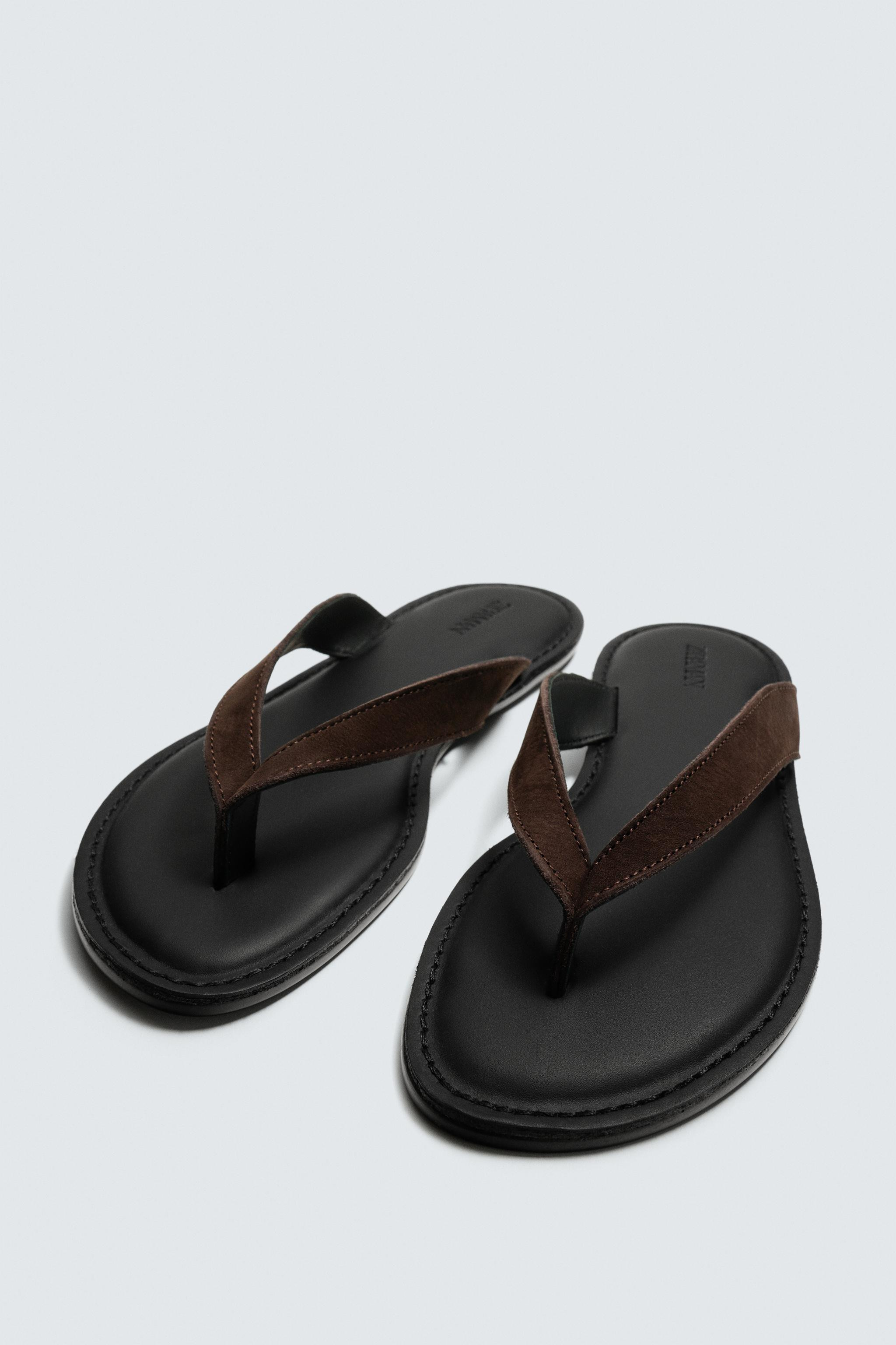 LEATHER STRAPPY SANDALS | Zara UK