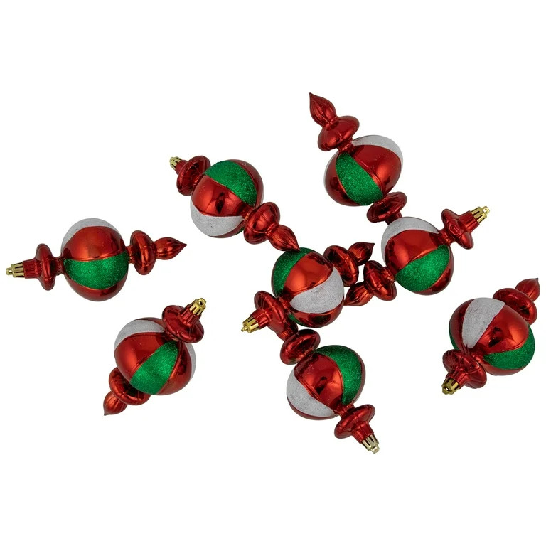 Northlight 8ct Traditional Colors Shatterproof Finial Christmas Ornaments, 6" | Walmart (US)