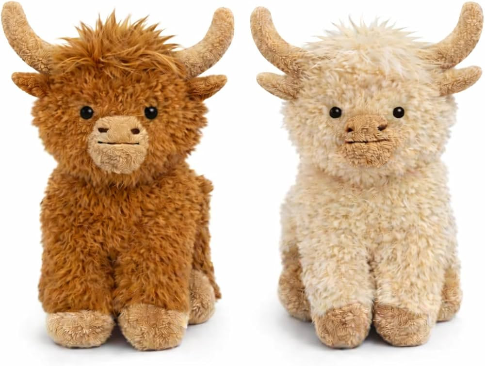 Vaulted Skulls & Co Cow Dog Toy Bundle 6" Small | Squeaky Highland Cow Toys | Stuffed Squeaky Che... | Amazon (US)