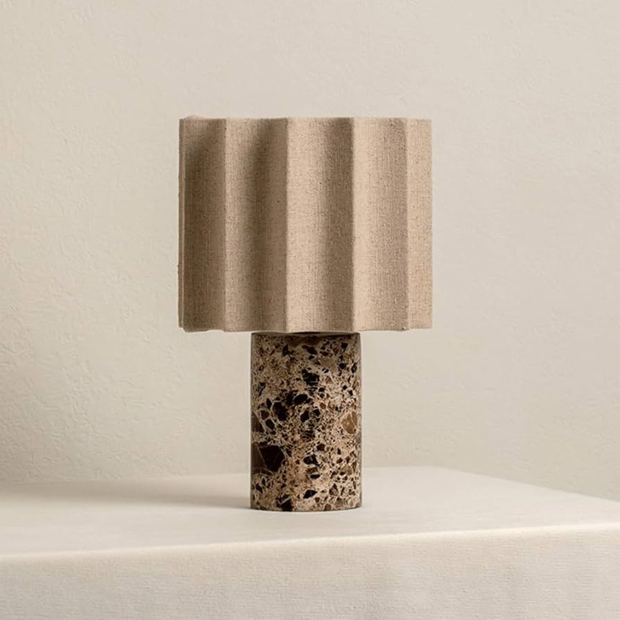 Portable LED Marble Table Lamp with Touch Sensor, Level 3 Brightness, Rechargeable, Fabric Shade ... | Amazon (US)
