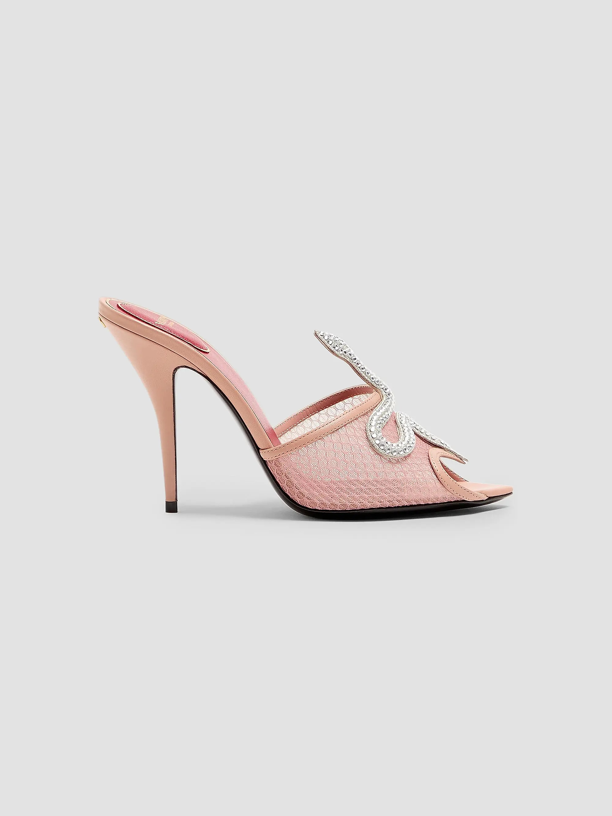 Valentino Garavani Coeur Vipere Mesh 105MM Slide Sandals | Saks Fifth Avenue | Saks Fifth Avenue