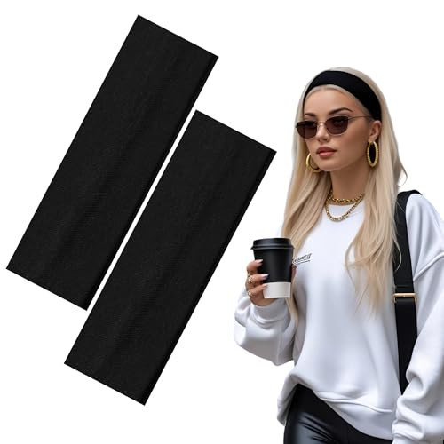 7cm Headbands for Women's Hair | Black Hair bands For Women | Black Headbands for Sports and Fashion | Sweat Bands | Amazon (UK)